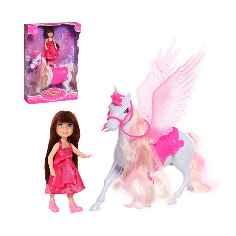 MUÑEQUITA CON PEGASO MAGICO